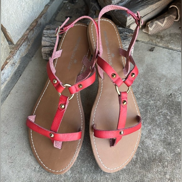 Montego Bay Club orange red Sandals with Minimalist Design Sz-7.5. E - Picture 2 of 9